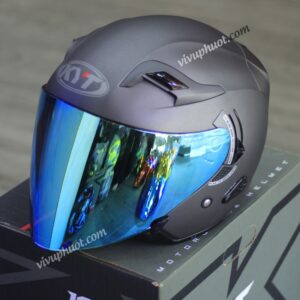 Mũ 3/4 KYT Venom X1 Xám Đen