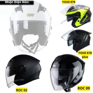 Kính Thay thế Mũ Bảo Hiểm ROC 02, ROC 09, Yohe 878, Yohe 878Plus
