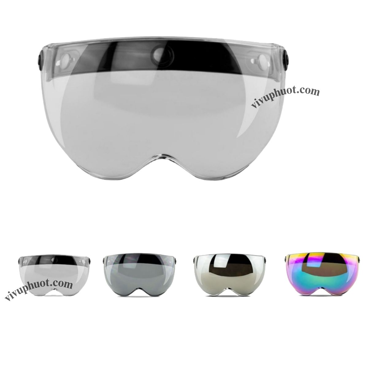 Kính Bubble VVP Ngắn Gắn Cho Nón 3/4 Và nón 1/2