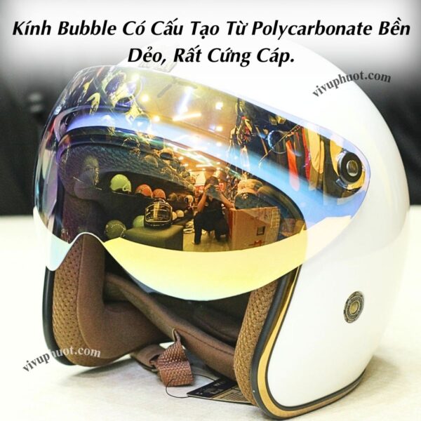 Kính Bubble VVP Ngắn Gắn Cho Nón 3/4 Và nón 1/2