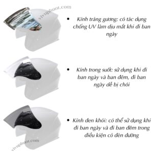 Kính Thay Thế Mũ Bảo Hiểm Yohe 878