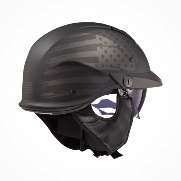 Mũ Nửa Đầu LS2 OF590 Rebellion - 1812 Matt Black
