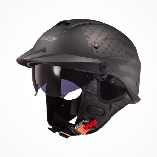 Mũ Nửa Đầu LS2 OF590 Rebellion - 1812 Matt Black