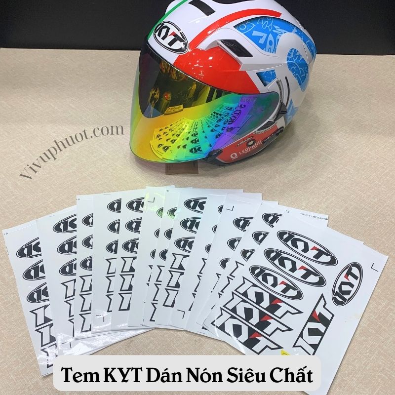 Bộ Tem Logo KYT Dán Nón Bảo Hiểm Siêu Chất
