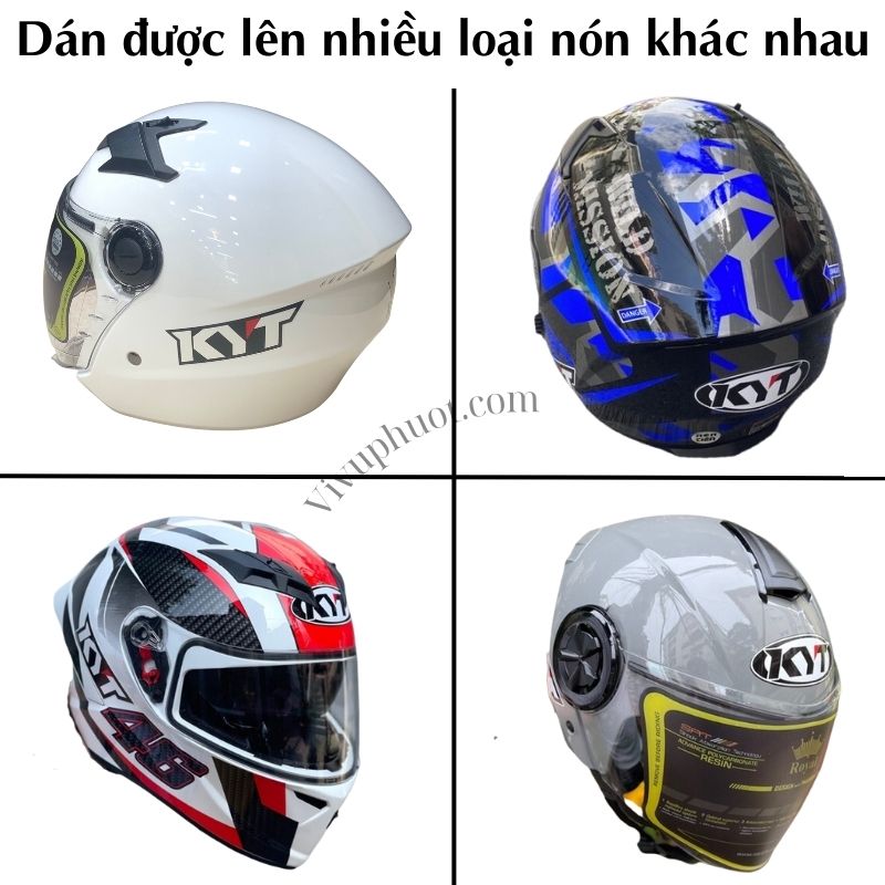 Bộ Tem Logo KYT Dán Nón Bảo Hiểm Siêu Chất