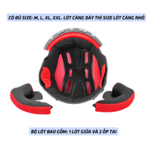 Bộ Lót Thay Thế Mũ Bảo Hiểm 3/4 Hai Kính EGO E-41