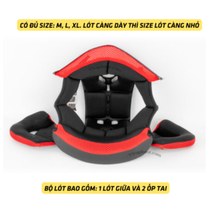Bộ Lót Thay Thế Nón Bảo Hiểm 3/4 Ego E5