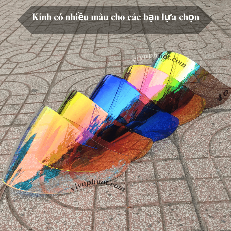 Kính Thay Thế Gắn Mũ 3/4 KLT, KYT Venom, Hellcat