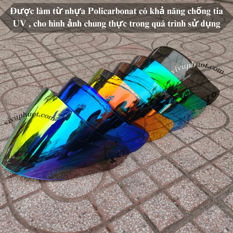 Kính Thay Thế Gắn Mũ 3/4 KLT, KYT Venom, Hellcat