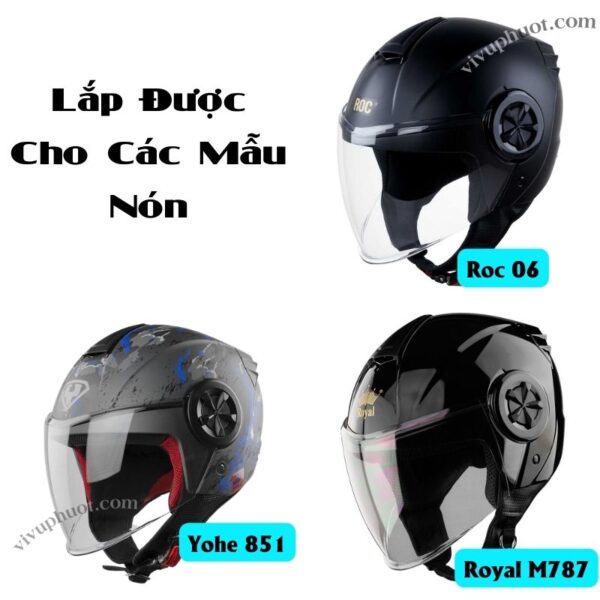 Kính Thay Thế Roc 06 Lắp Vừa Nón Royal M787,Yohe 851