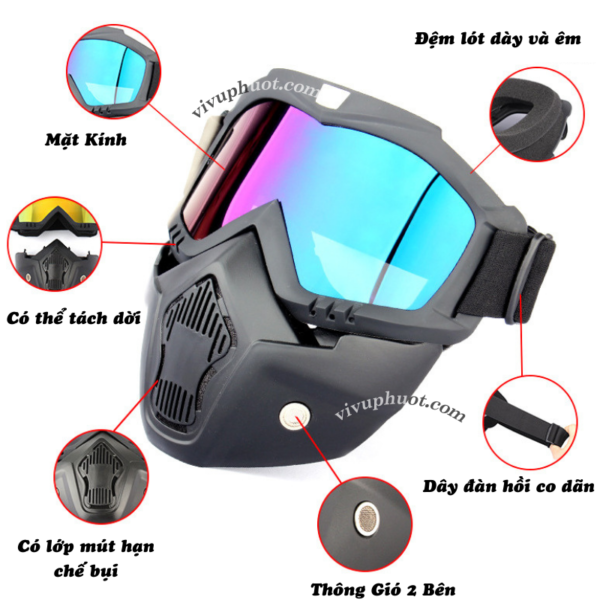 Mặt Nạ Beon Dùng Cho Mũ 3/4, 1/2 và Fullface