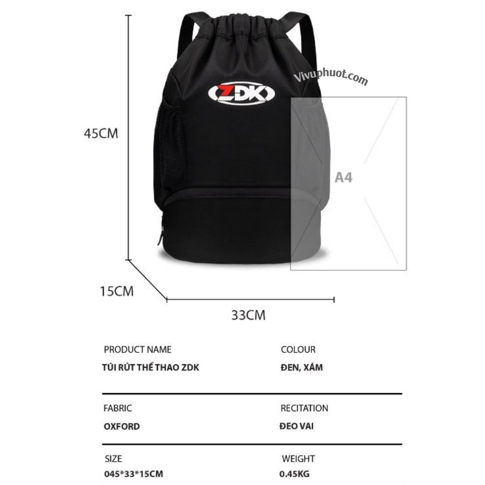 balo-tui-rut-the-thao-zdk-b5-4 Balo Dây Rút Thể Thao ZDK B5