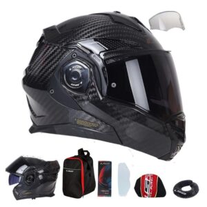 Mũ Bảo Hiểm Fullface Lật Hàm 180 Độ LS2 Advant X Carbon - Solid Carbon
