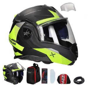 Mũ Bảo Hiểm Lật Hàm LS2 FF901 Advant X - Black H-V Yellow