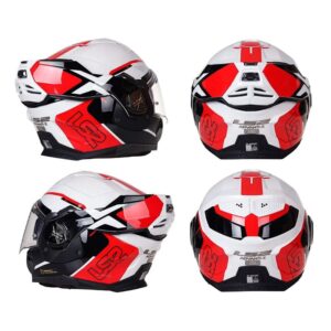 Mũ Bảo Hiểm Lật Hàm LS2 FF901 Advant X - Metryk White Red