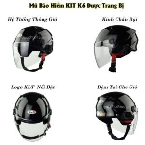 Mũ bảo hiểm KLT Tiger Jet K6