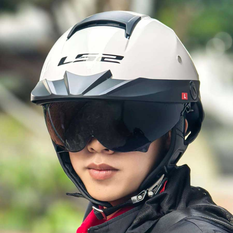 mu-bao-hiem-nua-dau-ls2-of590-solid-gloss-white-2 Mũ Nửa Đầu LS2 OF590 Rebellion - Solid Gloss White