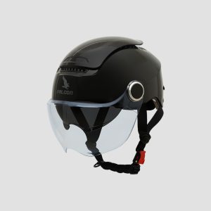 Mũ Bảo Hiểm 1/2 Falcon Bee 2 Kính - Đen Bóng