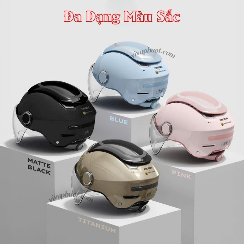Mũ Bảo Hiểm 1/2 Falcon Bee 2 Kính