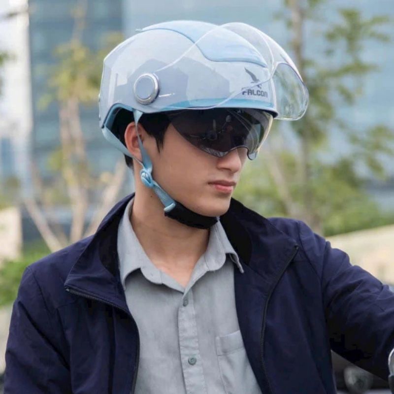 Mũ Bảo Hiểm 1/2 Falcon Bee 2 Kính
