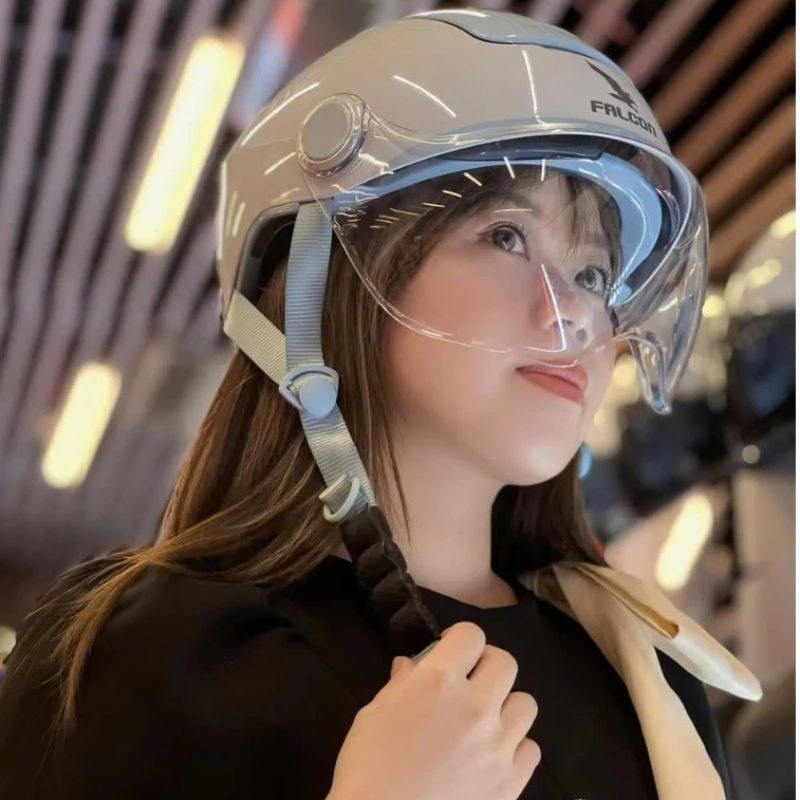 Mũ Bảo Hiểm 1/2 Falcon Bee 2 Kính