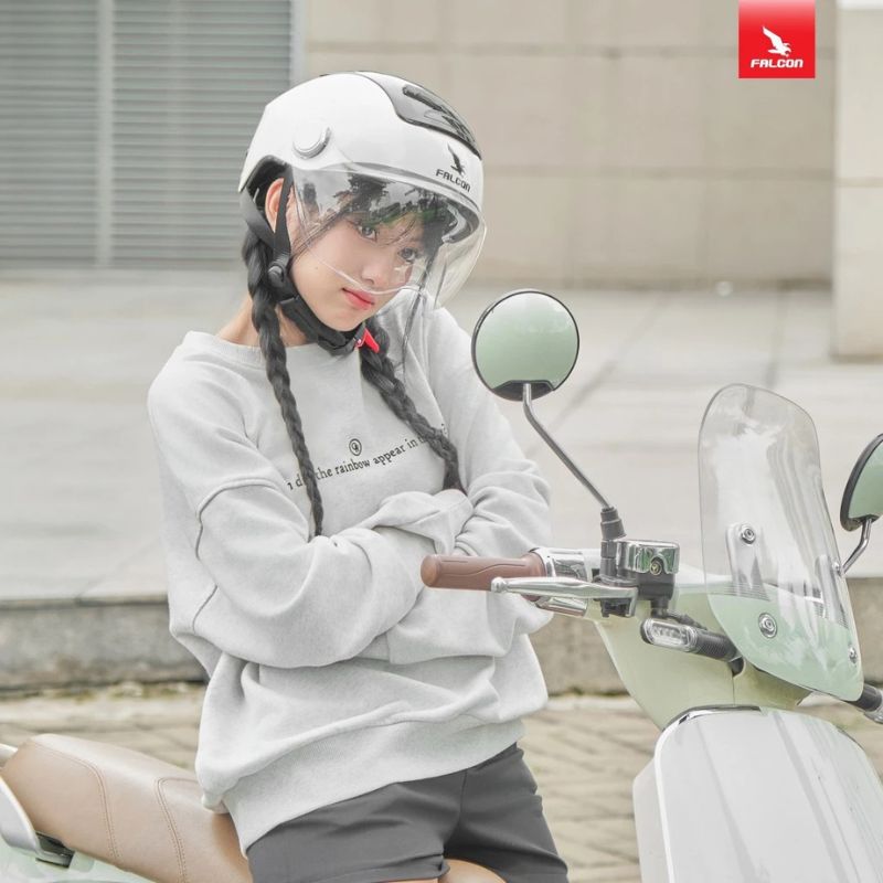 Mũ Bảo Hiểm 1/2 Falcon Bee 2 Kính