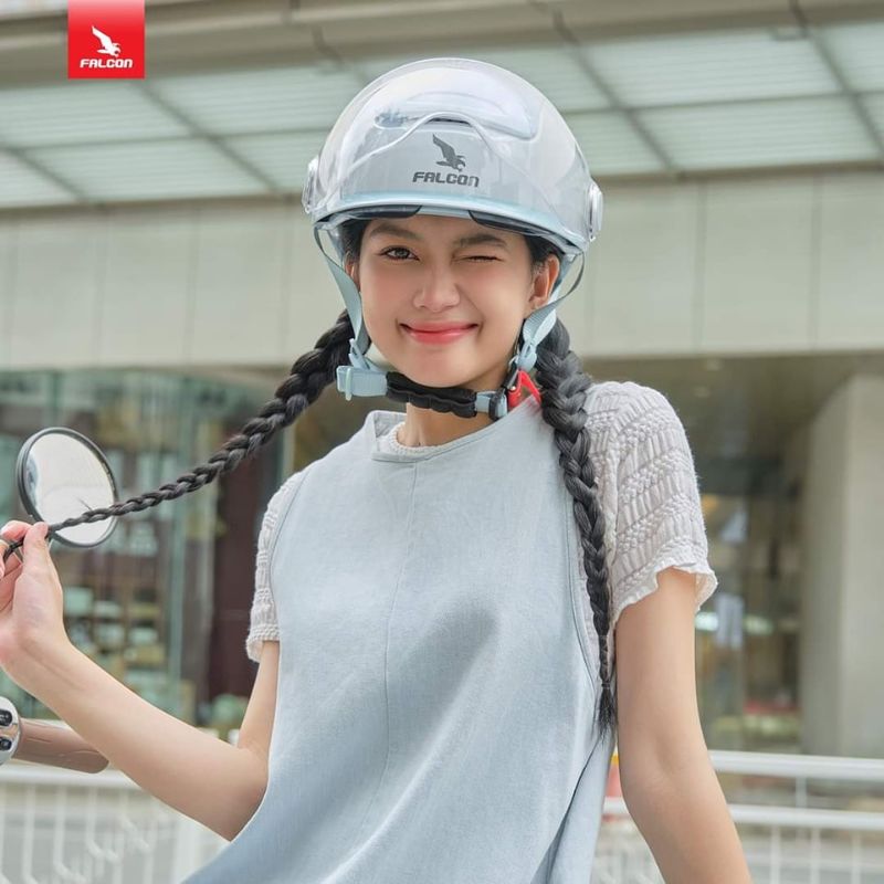Mũ Bảo Hiểm 1/2 Falcon Bee 2 Kính