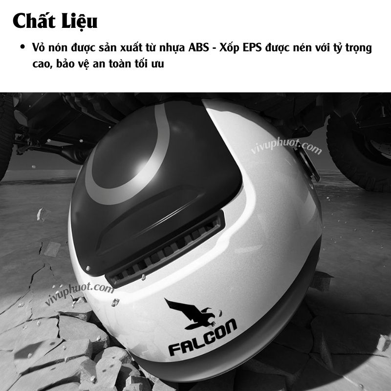 Mũ Bảo Hiểm 1/2 Falcon Bee 2 Kính
